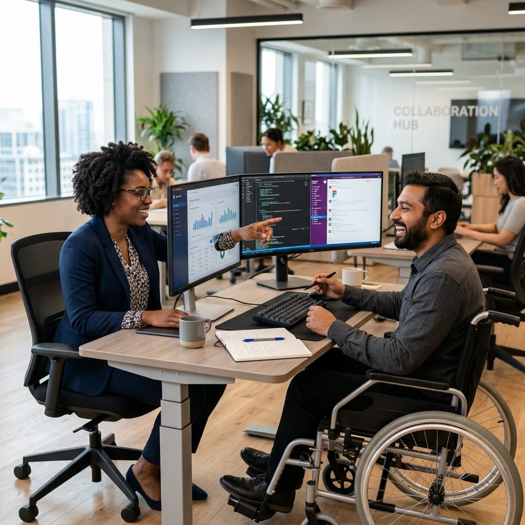 Accessible Dual-Monitor Workstation