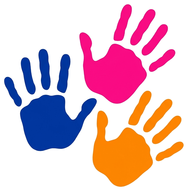 Different But Equal - Three Color Hands Theme
